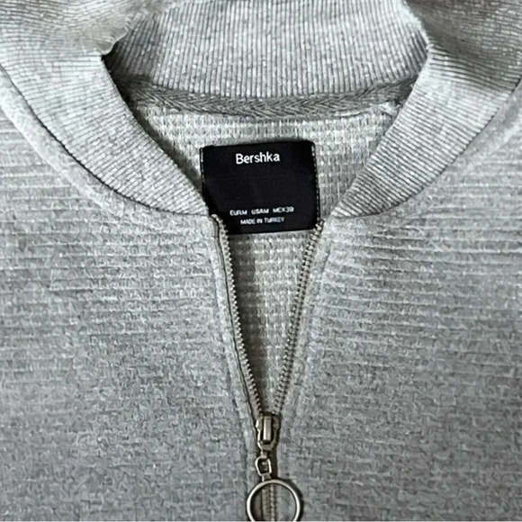 Bershka Full-Zip Sweater Grey Women's Size Medium - Picture 3 of 9